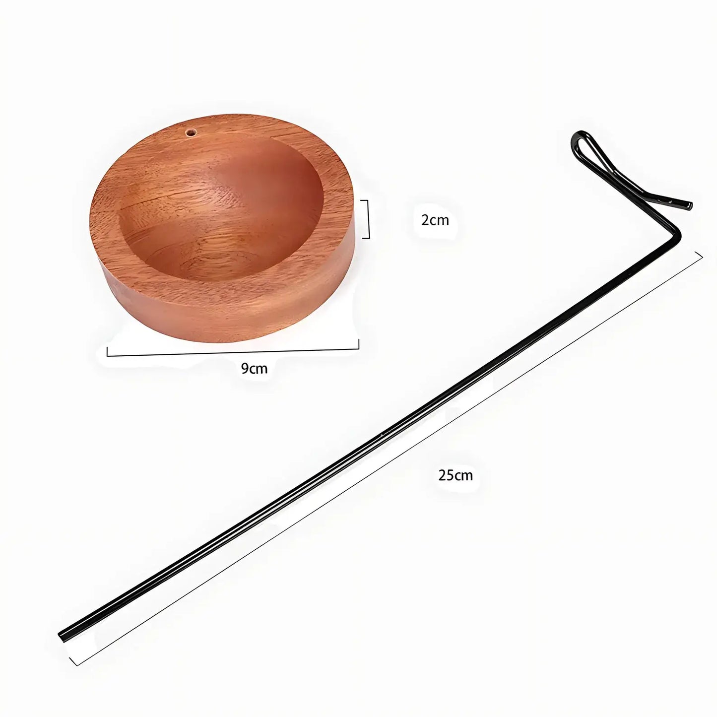 Upside Down Hanging Incense Burner with Wood Base