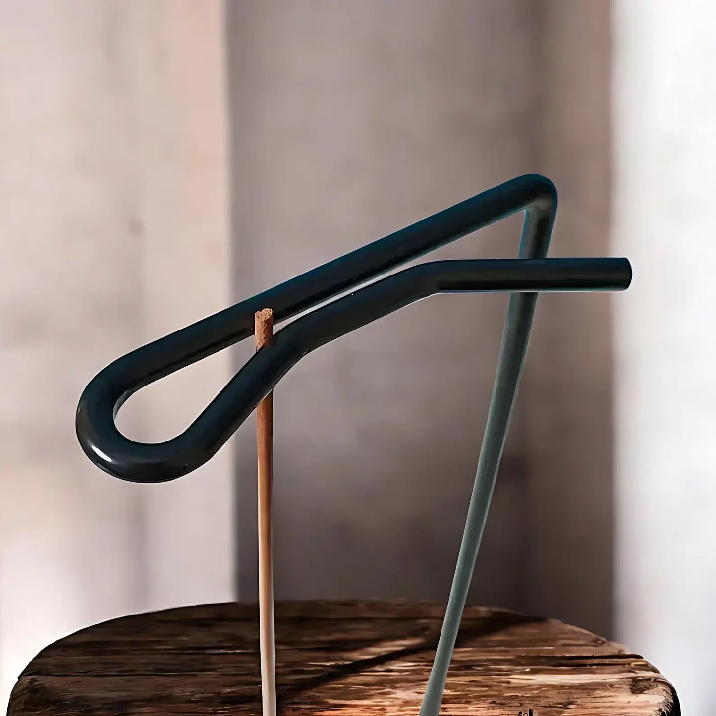 Upside Down Hanging Incense Burner with Wood Base